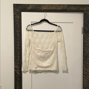 Elegant White Lace Women's Top